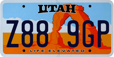 UT license plate Z889GP