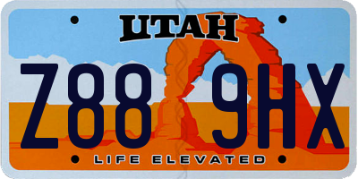 UT license plate Z889HX