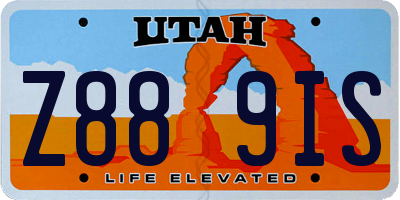 UT license plate Z889IS