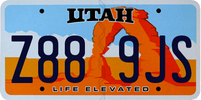 UT license plate Z889JS
