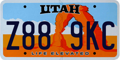 UT license plate Z889KC