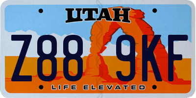 UT license plate Z889KF
