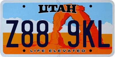 UT license plate Z889KL