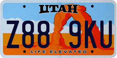 UT license plate Z889KU