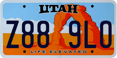 UT license plate Z889LO