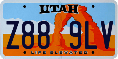 UT license plate Z889LV