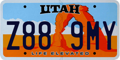 UT license plate Z889MY