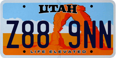 UT license plate Z889NN