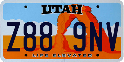 UT license plate Z889NV