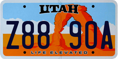 UT license plate Z889OA