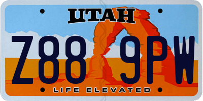 UT license plate Z889PW