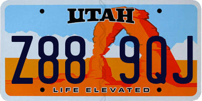 UT license plate Z889QJ
