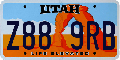 UT license plate Z889RB