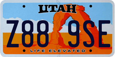 UT license plate Z889SE