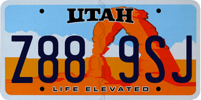 UT license plate Z889SJ