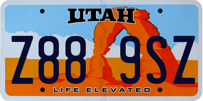 UT license plate Z889SZ