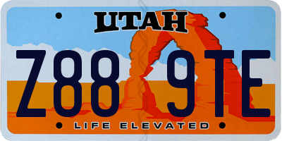 UT license plate Z889TE