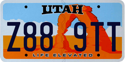 UT license plate Z889TT