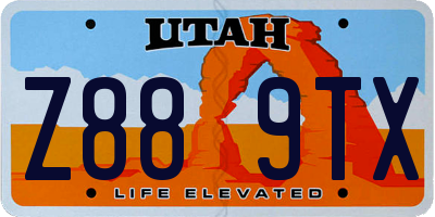UT license plate Z889TX