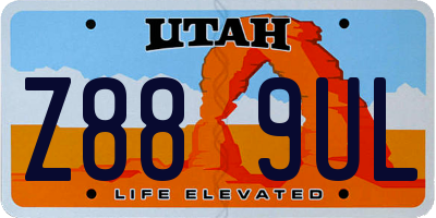 UT license plate Z889UL