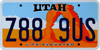 UT license plate Z889US