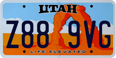 UT license plate Z889VG