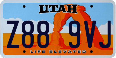 UT license plate Z889VJ