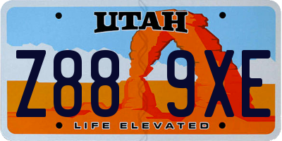 UT license plate Z889XE