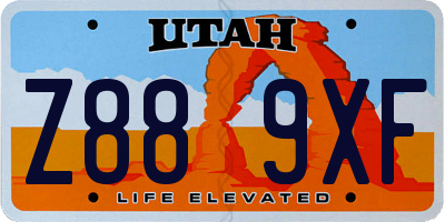 UT license plate Z889XF