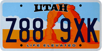 UT license plate Z889XK
