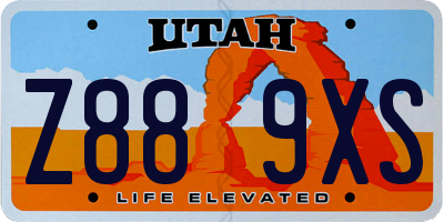 UT license plate Z889XS