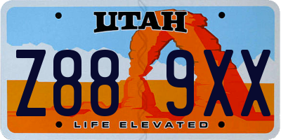 UT license plate Z889XX