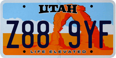 UT license plate Z889YF