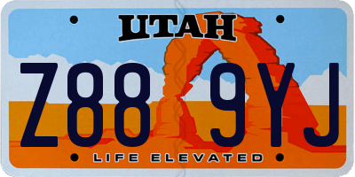 UT license plate Z889YJ