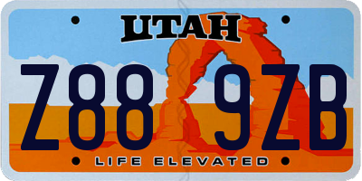 UT license plate Z889ZB