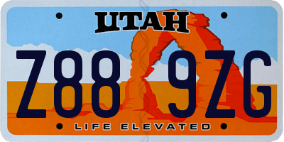 UT license plate Z889ZG