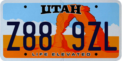 UT license plate Z889ZL