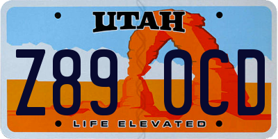 UT license plate Z890CD
