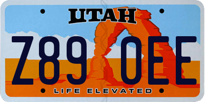 UT license plate Z890EE