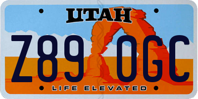 UT license plate Z890GC