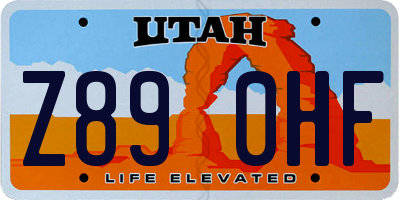 UT license plate Z890HF