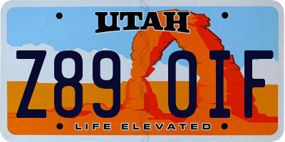 UT license plate Z890IF