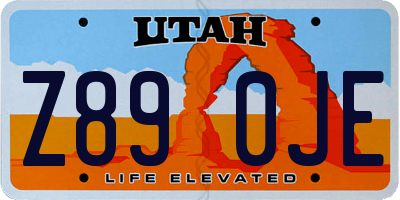 UT license plate Z890JE