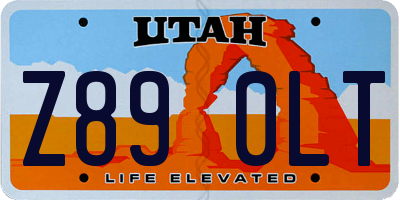 UT license plate Z890LT