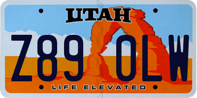 UT license plate Z890LW