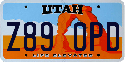 UT license plate Z890PD