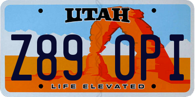 UT license plate Z890PI