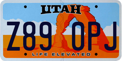 UT license plate Z890PJ