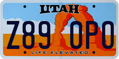 UT license plate Z890PO