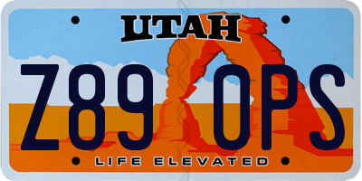 UT license plate Z890PS
